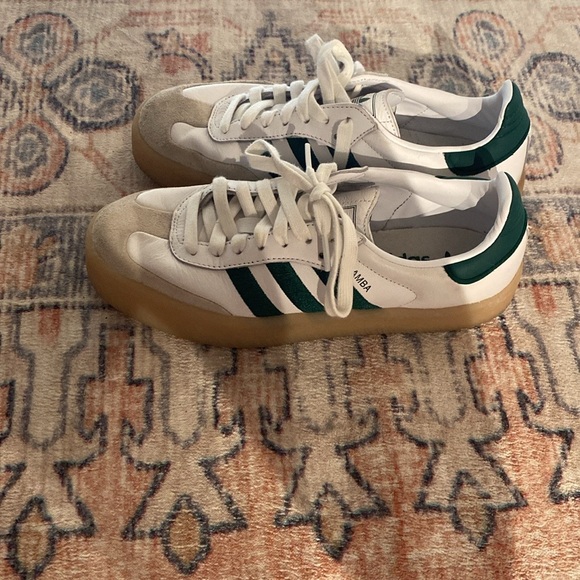 Adidas Originals Samba White and Green Sneakers - Picture 5 of 8